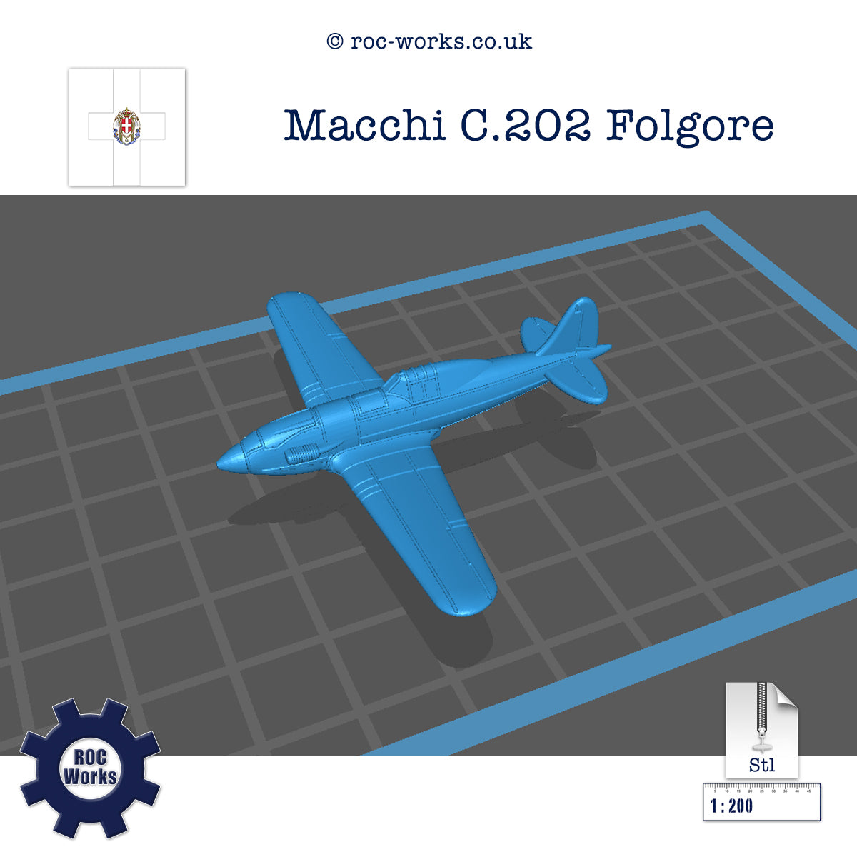 Macchi C202 Folgore Stl File Rocworks