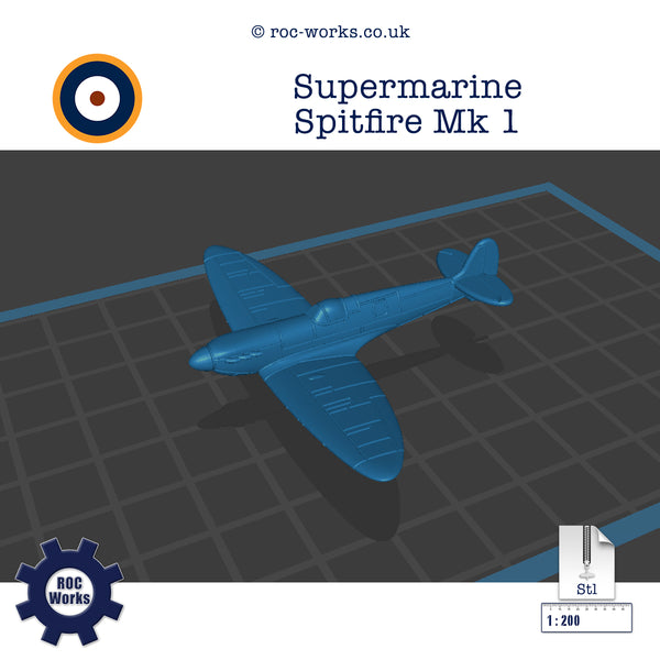 Supermarine Spitfire Mk 1/2 (STL file)