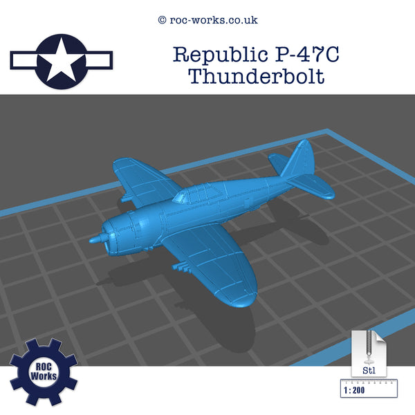 Republic P-47C (Thunderbolt) (STL file)