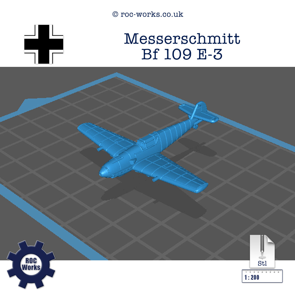 Messerschmitt Bf 109 E3 (STL file) – RocWorks