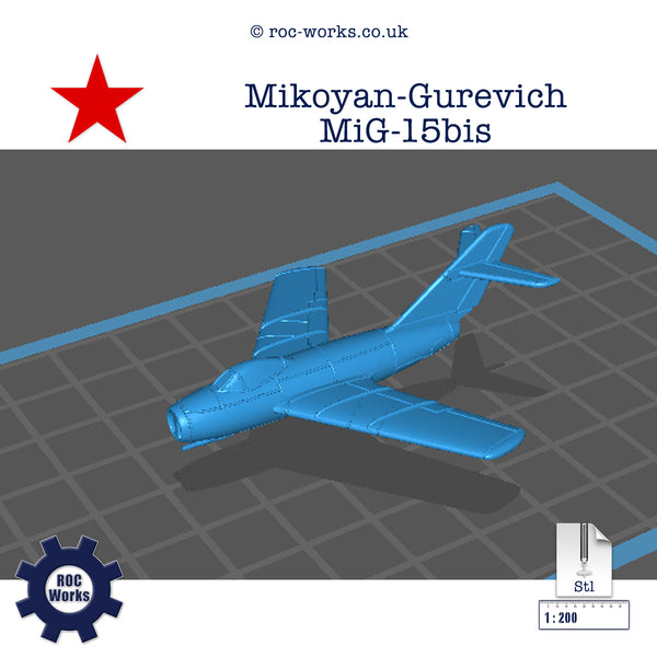 Mikoyan-Gurevich MiG-15bis (Fagot) (STL file)