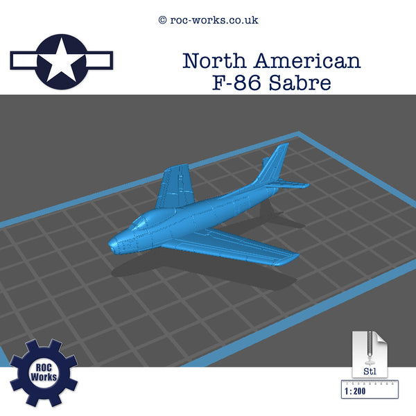 North American F-86A Sabre (STL file)