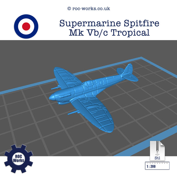 Supermarine Spitfire Mk Vb/c Tropical (STL file)