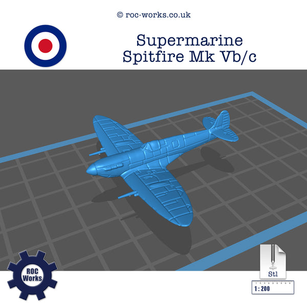 Supermarine Spitfire Mk Vb/c (STL file)