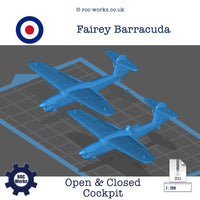 Fairey Barracuda (Closed and/or Open Cockpit) (STL file)