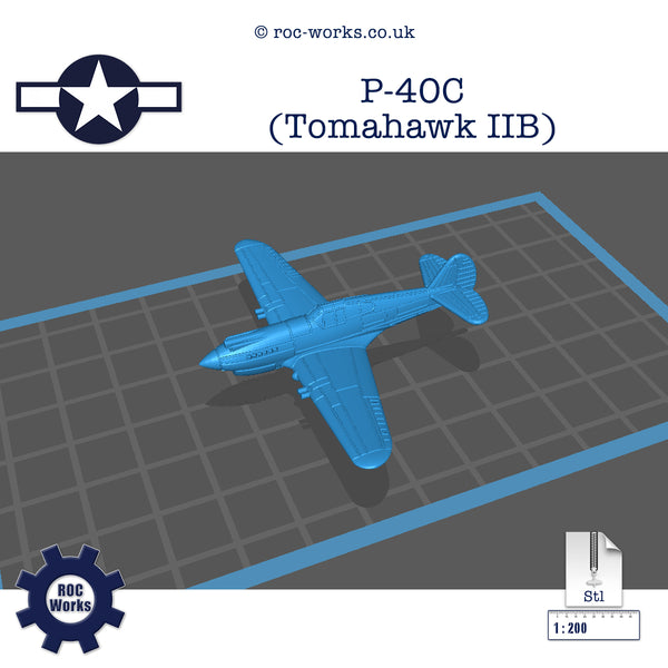 P-40C (Tomahawk Mk IIB) (STL file)