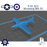 P-51 B/C Mustang MkIII (with cockpit options) (STL file)