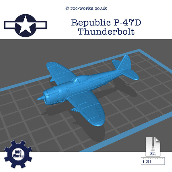 Republic P-47D (Thunderbolt) (STL file)