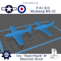 P-51 B/C Mustang MkIII (with cockpit options) (STL file)